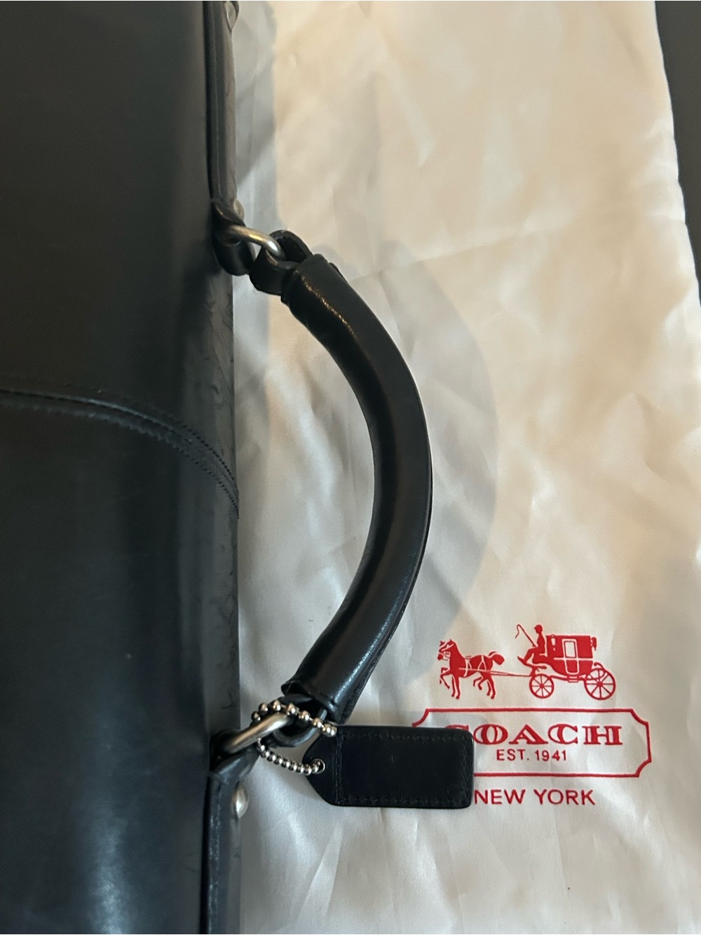 Coach Metropolitan Black Leather Briefcase Messenger Laptop Bag F6455 - Picture 8 of 14